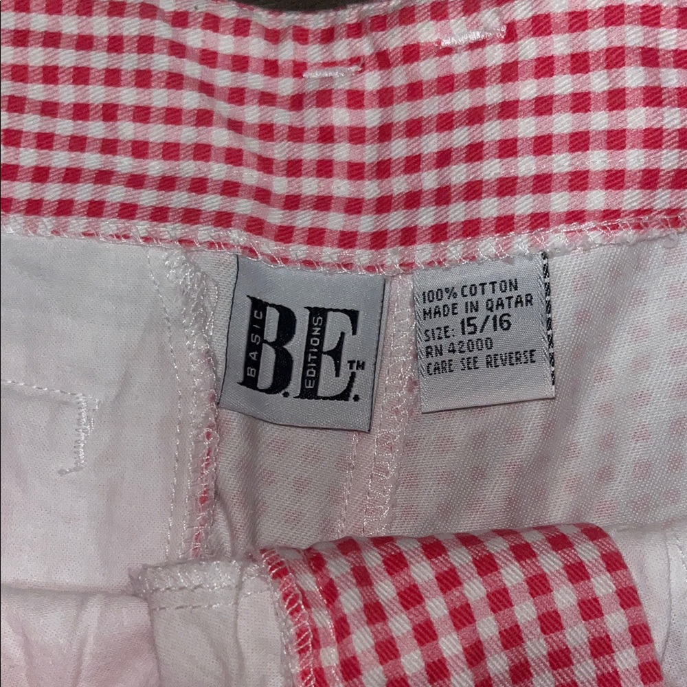 Basic Editions Pink And White Gingham Shorts. - image 2